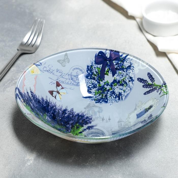 Салатник Доляна «Лаванда», 600 мл, 18×5 см, стекло