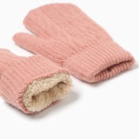 Варежки вязаные женские MINAKU: Hello, winter!, розовые, 21 см