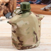 Фляжка «Командор», пластик 1 л, камуфляж песочный