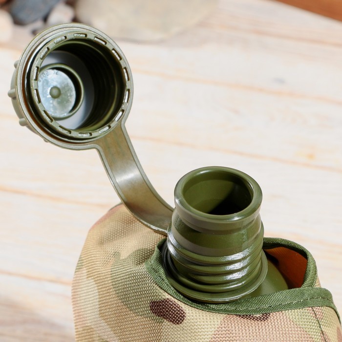 Фляжка «Командор», пластик 1 л, камуфляж песочный