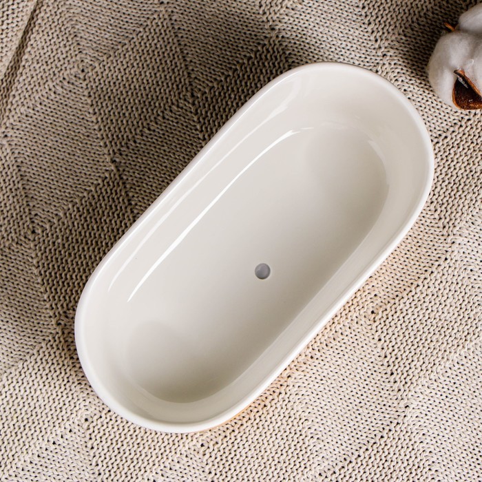 Горшок "Эко Бонсай" для кактусов и суккулентов, овал, 17х9х6см, белый