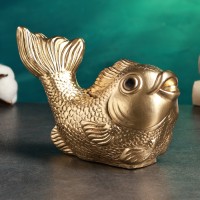 Копилка "Рыбка" золотая, 20х12х15см