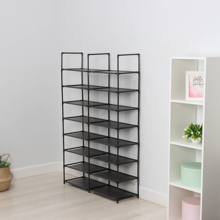 Стеллаж для хранения многофункциональный LaDо́m, 90×30×142 см, чёрный