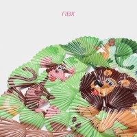 Коврик противоскользящий в ванну на присосках Доляна «Звери Африки», 36×67 см