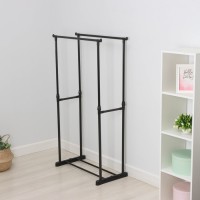 Вешалка - стойка напольная для одежды LaDо́m, двойная, телескопическая, 80×42×90(150) см, чёрная