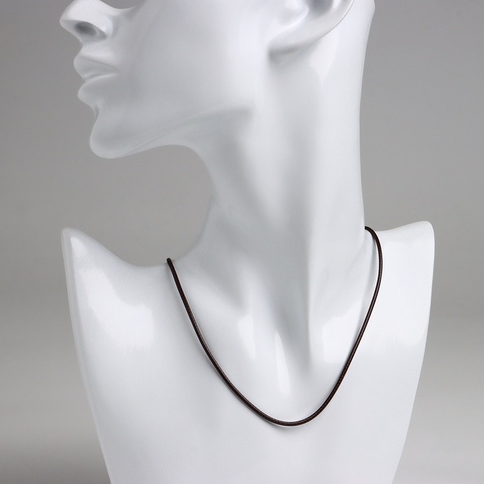 Шнурок нейлоновый d=1.5 мм, 43 см с удлинителем, коричневый