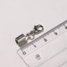 Замок-карабин (набор 5 шт.), 12×7 мм с удлинителем и обжимными круглыми концевиками 10×5 мм