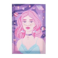 Алмазная мозаика с полным заполнением на подрамнике «Космическая девушка», 20 × 30 см