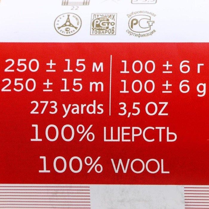 Пряжа "Деревенская" 100% шерсть 250м/100гр (516-персидская сирень)