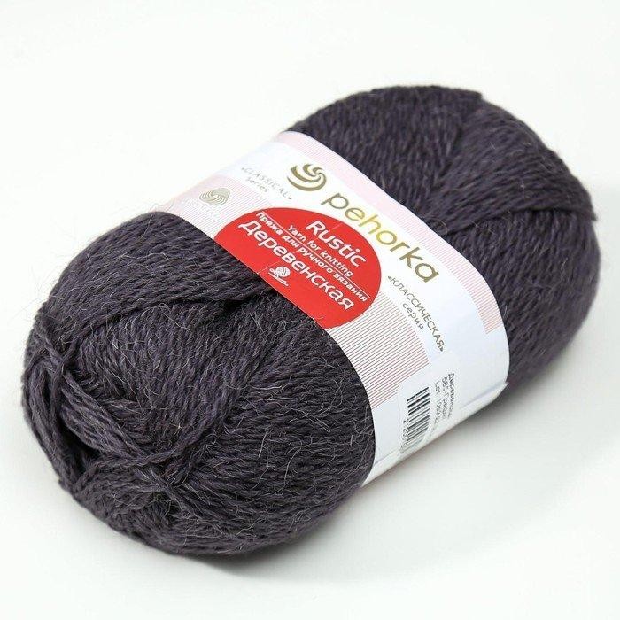 Пряжа "Деревенская" 100% шерсть 250м/100гр (516-персидская сирень)