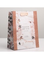 Пакет подарочный крафтовый, упаковка, «Подарок для тебя», MS 18×23×8 см