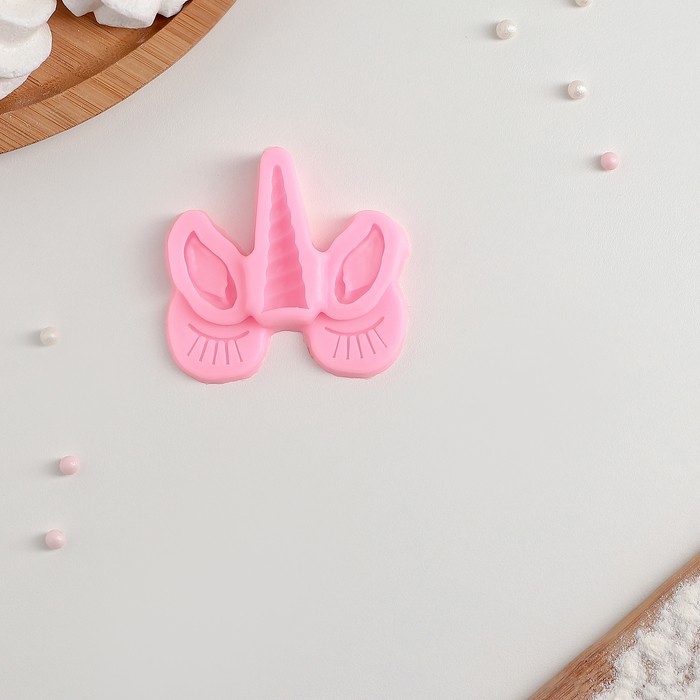 Молд «Взгляд единорога», 6,5×6,5 см, цвет розовый