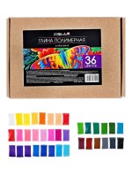 Набор глина полимерная запекаемая, 36 цветов по 20 г, с аксессуарами, в гофрокоробе