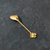 Ложка десертная Magistro «Клевер», 12,5×2,5 см, цвет золотой