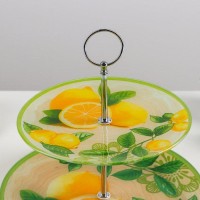 Блюдо 2-х ярусное Доляна «Дольче», d=25/20 см