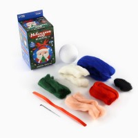 Ёлочный шар из шерсти на новый год «Дед Мороз», d = 7 см, новогодний набор для творчества