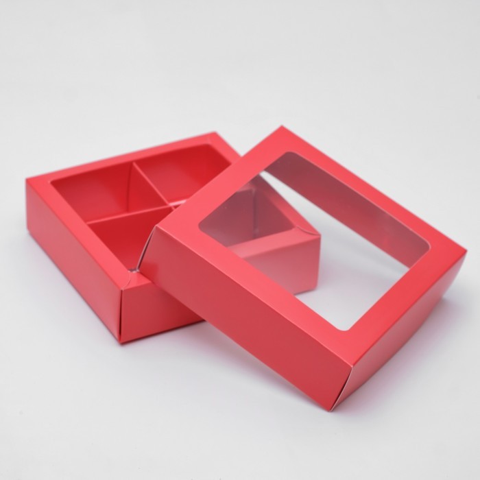 Коробка для конфет 4 шт, с коном, мятная, 12,5 х 12,5 х 3,5 см