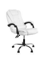 Кресло офисное для руководителя «Клик Мебель», с подлокотниками, на колёсиках, экокожа, цвет белый