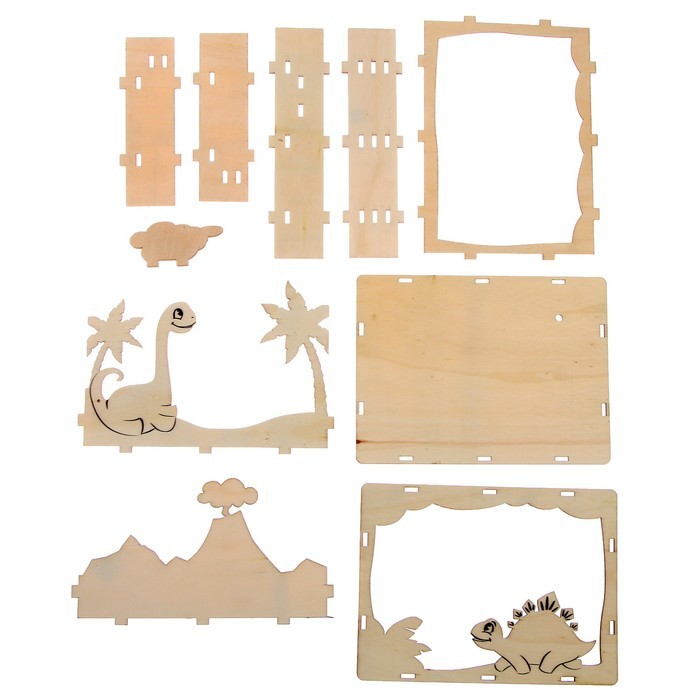 Набор для творчества: создай ночник из дерева и раскраска из пластика «Динозавры» Набор для творчества: создай ночник из дерева и раскраска из пластика «Динозавры»