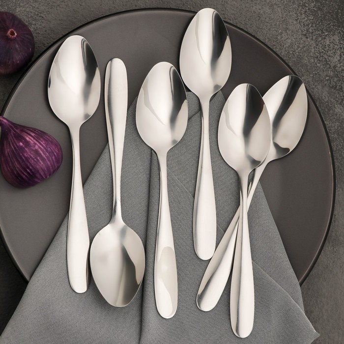 Набор ложек столовых Доляна «Симпли», 20,5 см, 6 шт