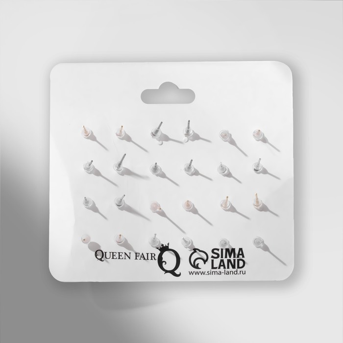 Серьги пусеты QF «Вкусняшки и цветочки»,12 пар, цветные в золоте