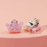 Серьги клипсы детские Выбражулька «Корона», розовые