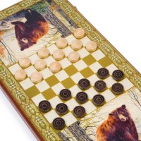 Нарды "Косолапый", деревянная доска 60 х 60 см, с полем для игры в шашки