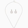 Набор 2 предмета: серьги, кулон «Цветочки», 44 см, белый в серебре