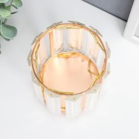 Подсвечник металл на 1 свечу "Кристаллы" круг золото 13х10х10 см