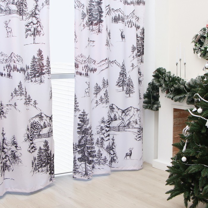 Комплект штор "Этель" Winter landscape 145*260 см-2 шт, 100% п/э, 140 г/м2