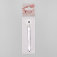 Пинцет скошенный, широкий, 8,5 см, цвет серебристый