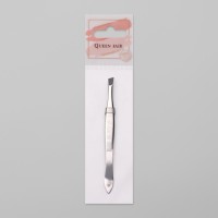 Пинцет скошенный, широкий, 8,5 см, цвет серебристый