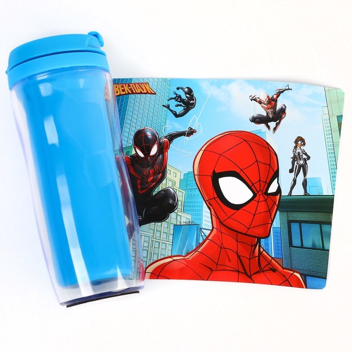 Термостакан детский со вставкой, 350 мл «Супер-мен», Человек-паук