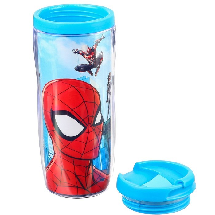 Термостакан детский со вставкой, 350 мл «Супер-мен», Человек-паук