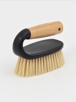 Щётка утюжок Доляна Meli, бамбуковая ручка, 12.5×6.5×9.5 см, чёрная