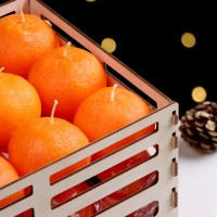 Набор свечей "ящик мандарин", 36 шт. в деревянном ящике