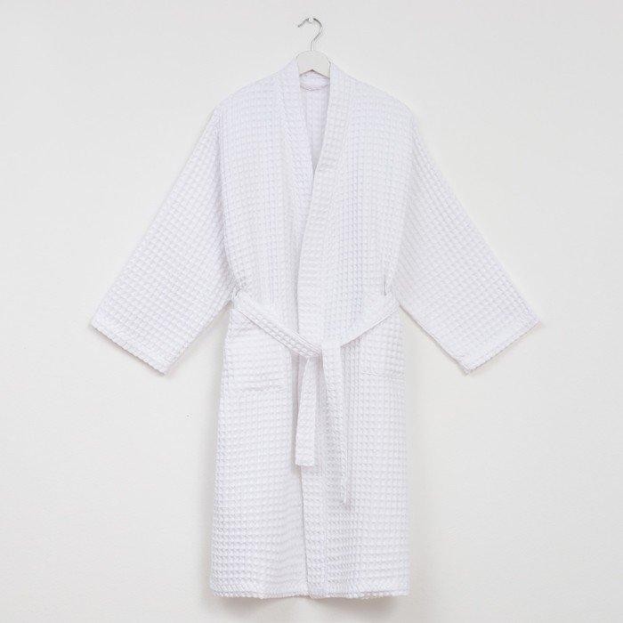 Халат вафельный мужской удлиненный Этель "Boho" р. 58-60, цв. белый,  100%хл, 290 г/м2