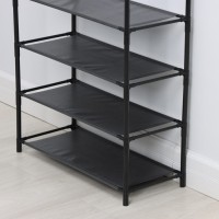 Вешалка - стойка напольная для одежды LaDо́m, полки для обуви, 4 яруса, 60×26×155 см, чёрная