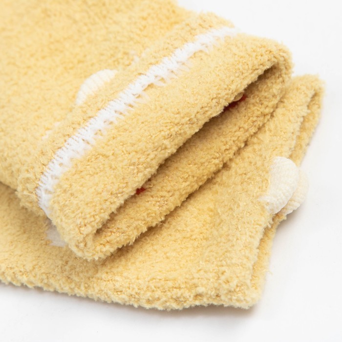 Носки детские махровые со стопперами MINAKU, жёлтые, размер 10-12 см