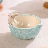 Конфетница Доляна «Зайка», 19.5×16.5×12.5 см, доломит, голубая