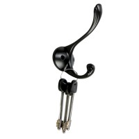 Крючок мебельный CAPPIO RARITY, двухрожковый, цвет черный