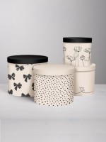 Набор шляпных коробок 4 в 1 «Бежево-чёрный», 14 × 13 см - 20 × 17,5 см