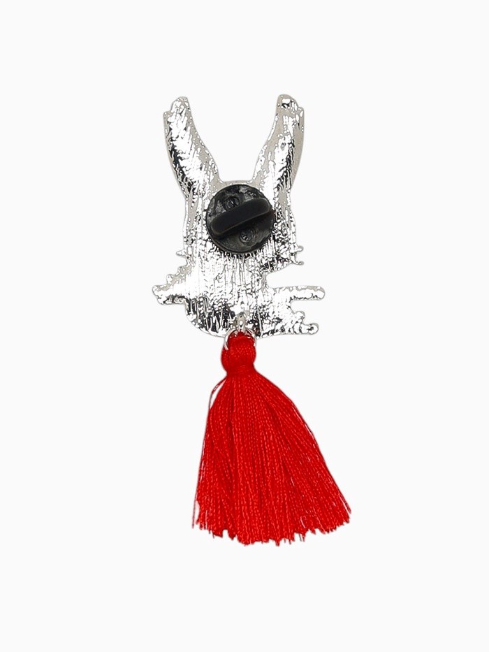 Набор значков (2 шт.) «Кисточки» лиса и заяц, цветные в золоте