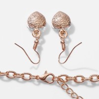 Набор 2 предмета: серьги, колье «Вернисаж» сердце и цветы, цвет белый в золоте, 42 см