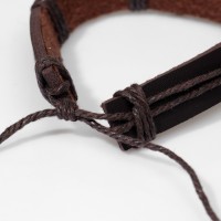 Браслет кожа «Стиль» сова, коричневый в чернёном золоте, d=6 см