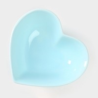 Салатник Доляна «Сердце», 130 мл, 12,5×11,5 см, керамика, цвет голубой