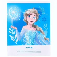 Тетрадь 18 листов, линейка, 4 вида МИКС, Холодное сердце