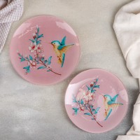 Набор тарелок Доляна «Колибри», 19 предметов: салатник, 6 десертных тарелок, 6 обеденных тарелок, 6 мисок