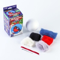 Ёлочный шар из шерсти на новый год «Снегирь на ветке», новогодний набор для творчества