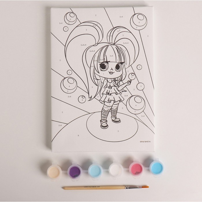Картина по номерам для детей «Сладкая девчонка», 21 х 15 см